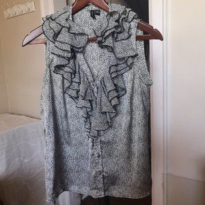 3/$20 Sioni sleeveless top with frill neckline